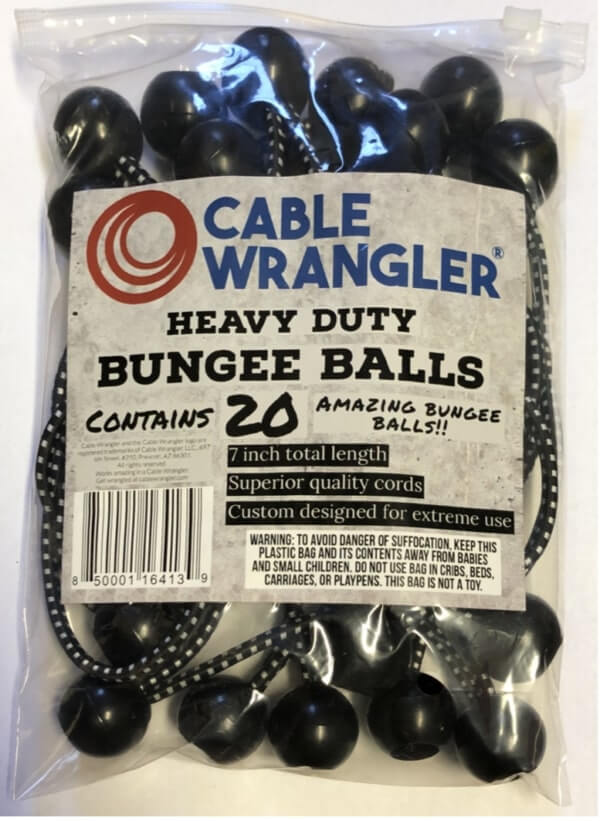 20 Extra Length Heavy Duty 7 inch Bungee Ball Cords